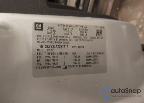 2010 GMC Sierra 1500 Sle из США, поврежденный, VIN 1GTSKVE33AZ257217